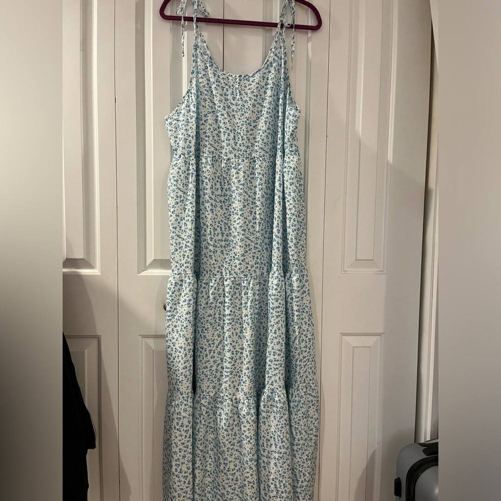 Blue floral dress from SHEIN.